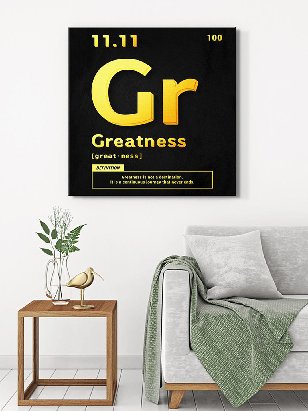 999Store Black & Yellow Canvas Motivational Typography Wall Art