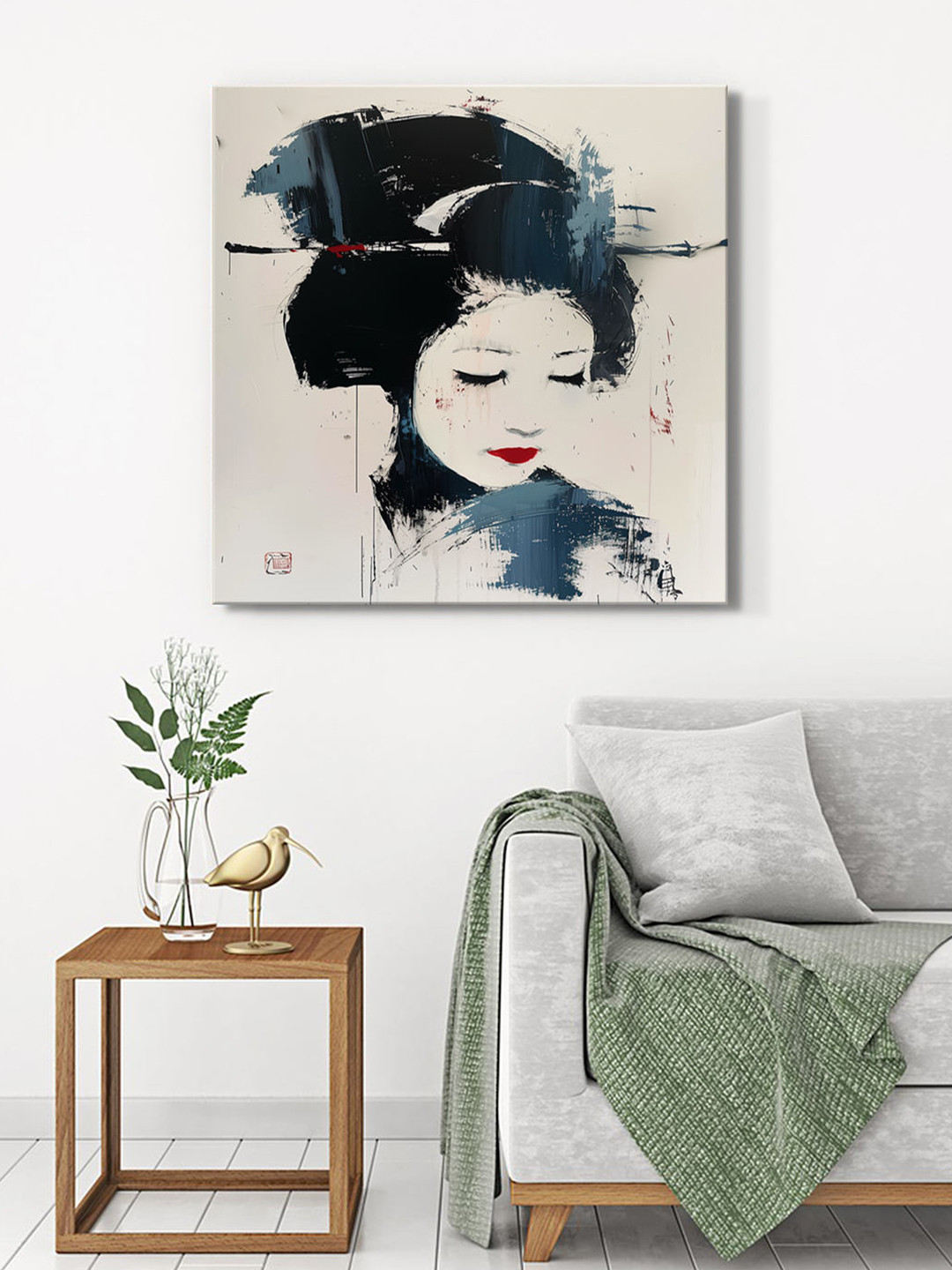 999Store Grey & Black Canvas Japanese Art Wall Art