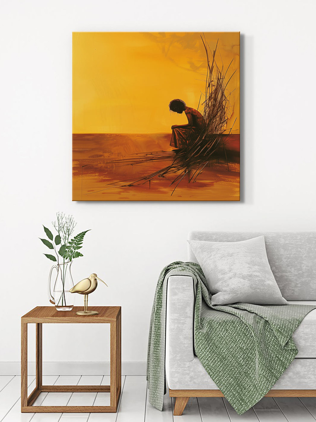 999Store Yellow & Brown Autumn Tree Canvas Painting Wall Art