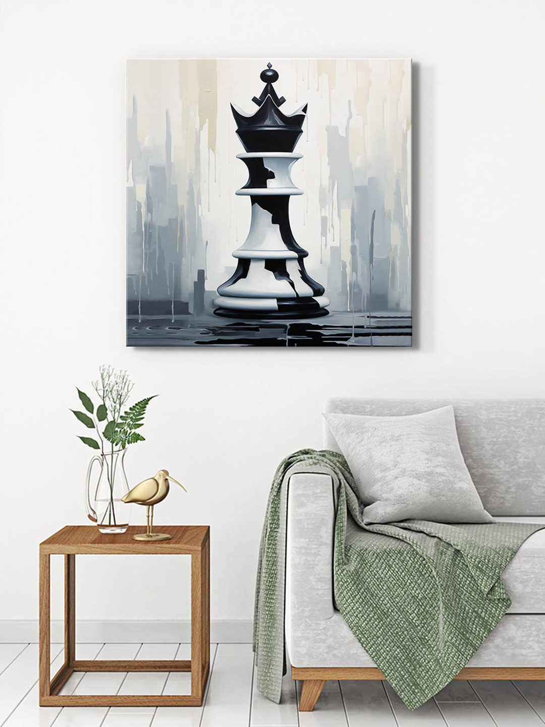 999Store Monochrome Canvas Wall Square Paintings Wall Art - 36 x 36 In