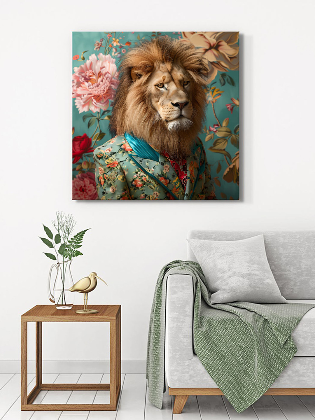 999Store Lion Art Canvas Wall Square Paintings Wall Art - 36 x 36 In