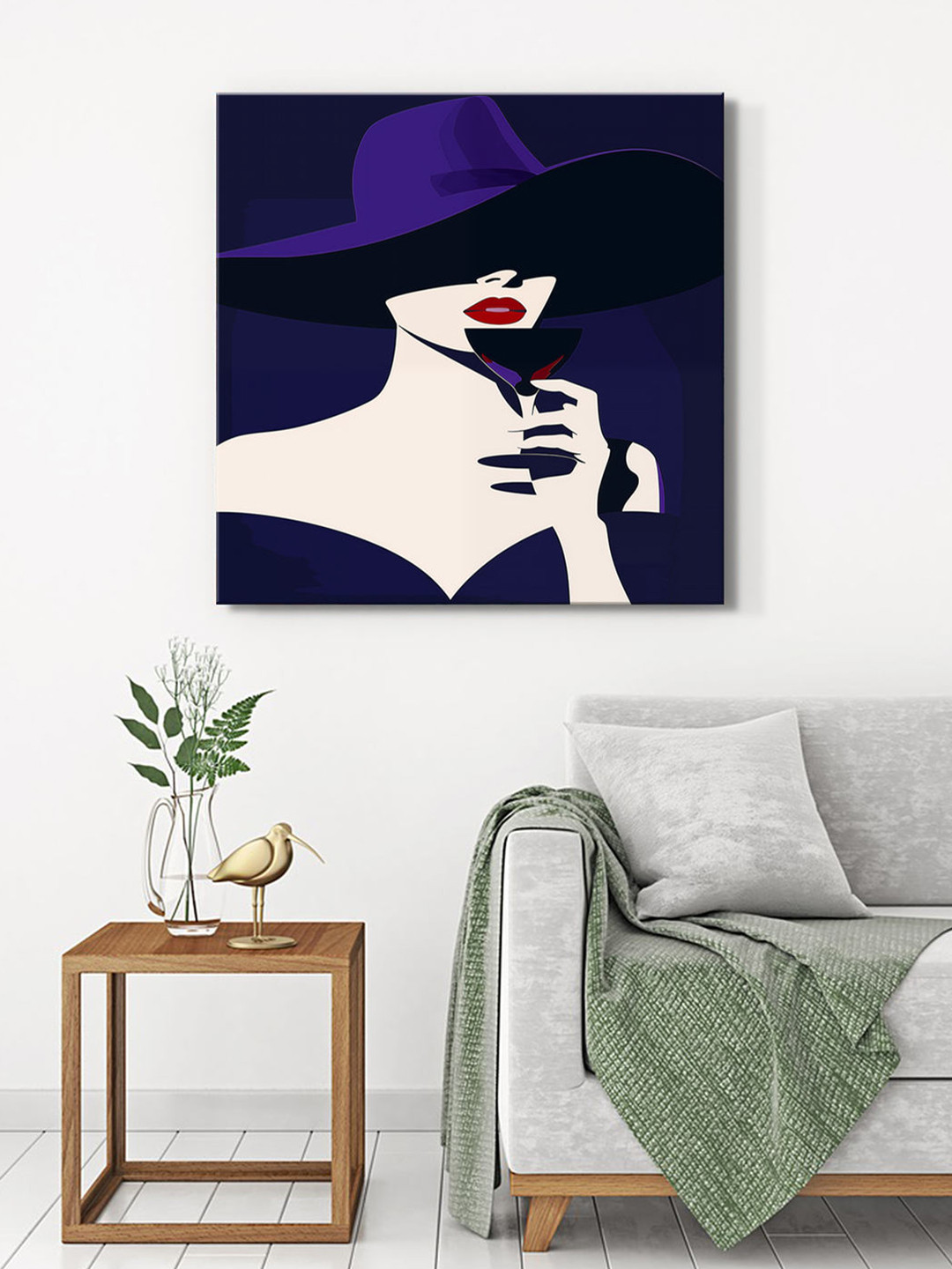 999Store Silhouette Canvas Wall Square Paintings Wall Art - 36 x 36 In