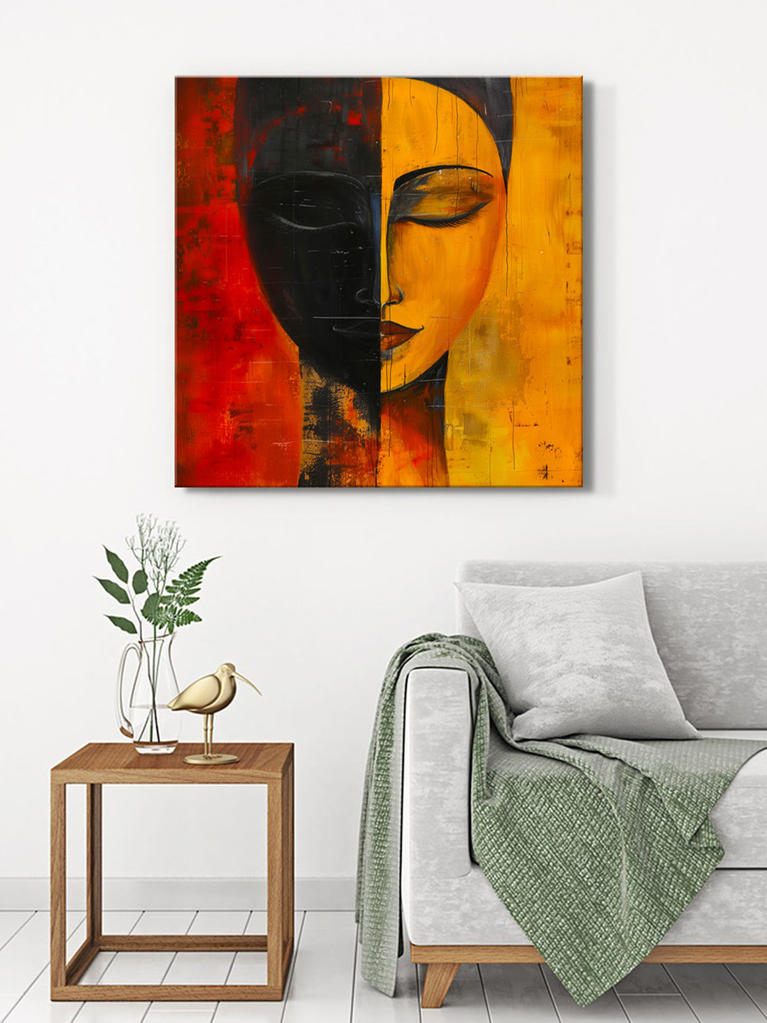 999Store Buddha Face Canvas Wall Square Paintings Wall Art - 36x36In