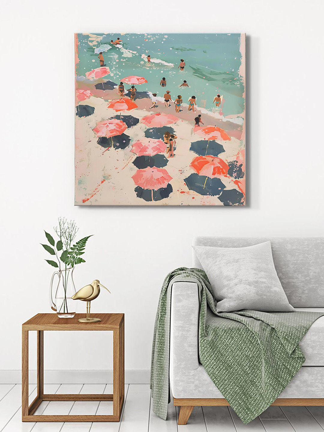 999Store Coastal Canvas Wall Square Paintings Wall Art - 36 x 36 In