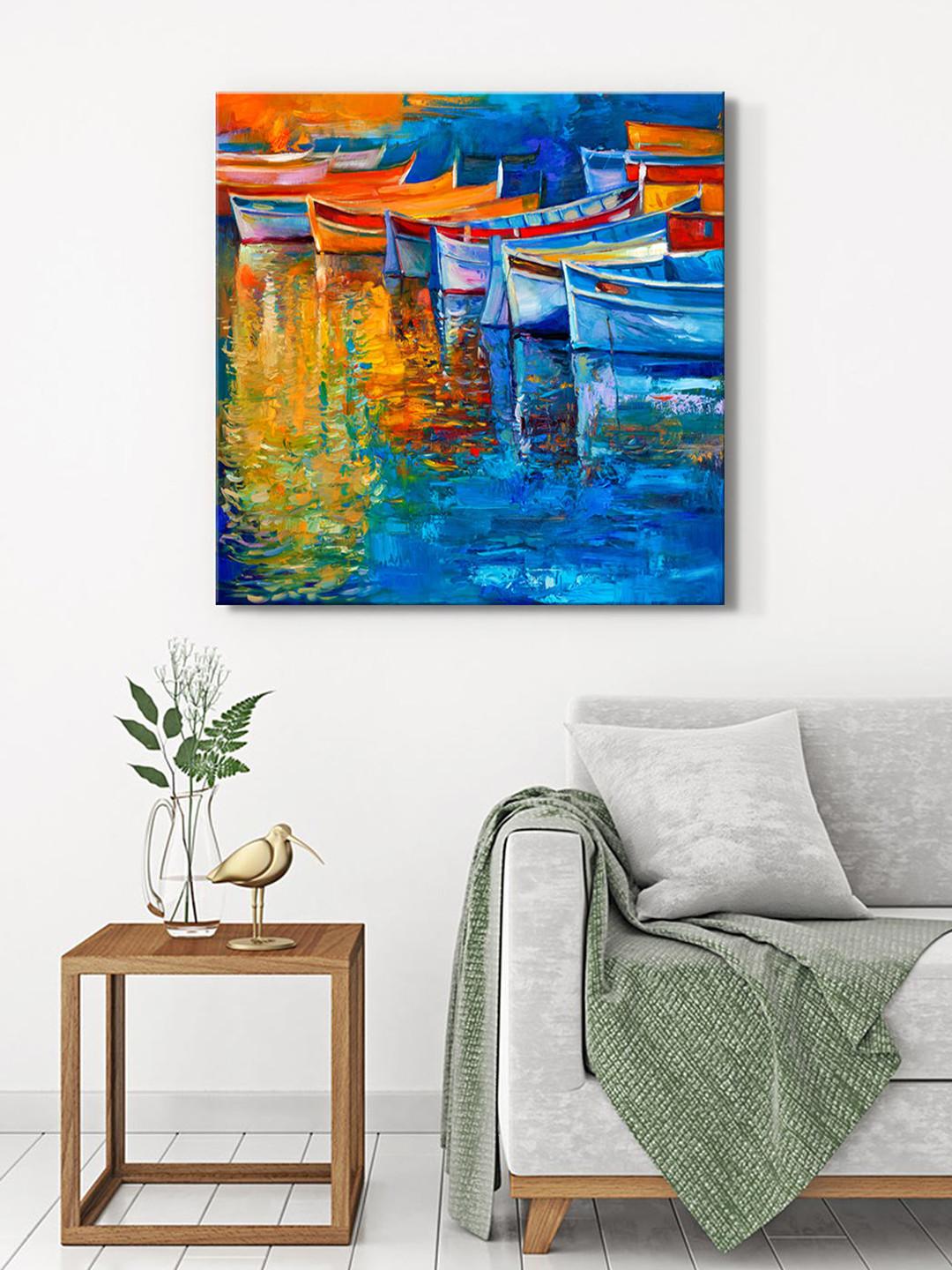 999Store Boats Canvas Wall Square Paintings Wall Art - 36 x 36In