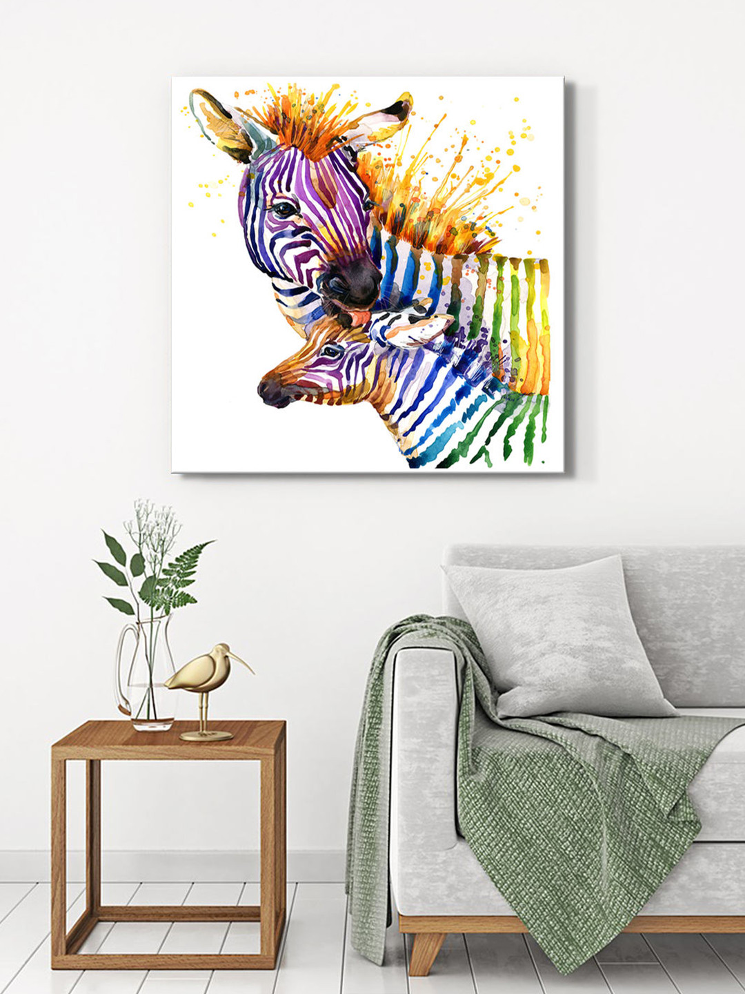 999Store Zebra Canvas Wall Square Paintings Wall Art - 36 x 36 In