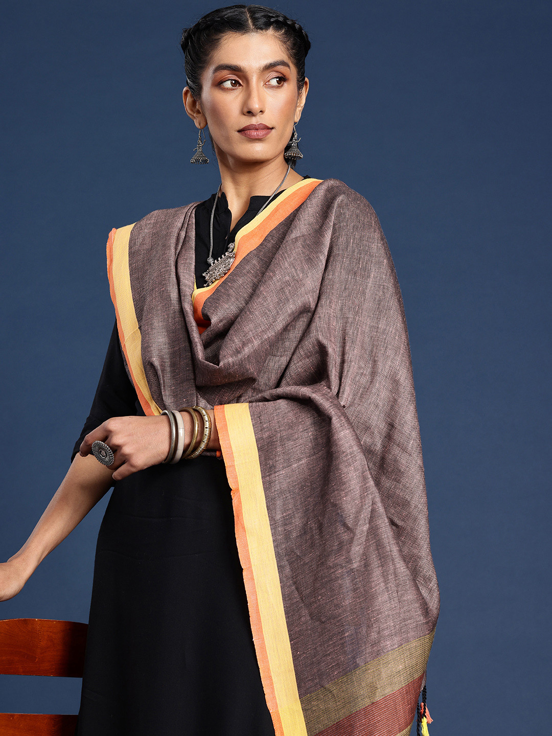Taavi Woven Linen Blended Dupatta
