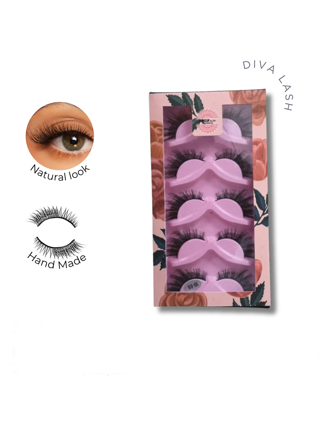 Makeup By Siti Set of 5 DivaLash 3D Natural False Eyelashes - Black