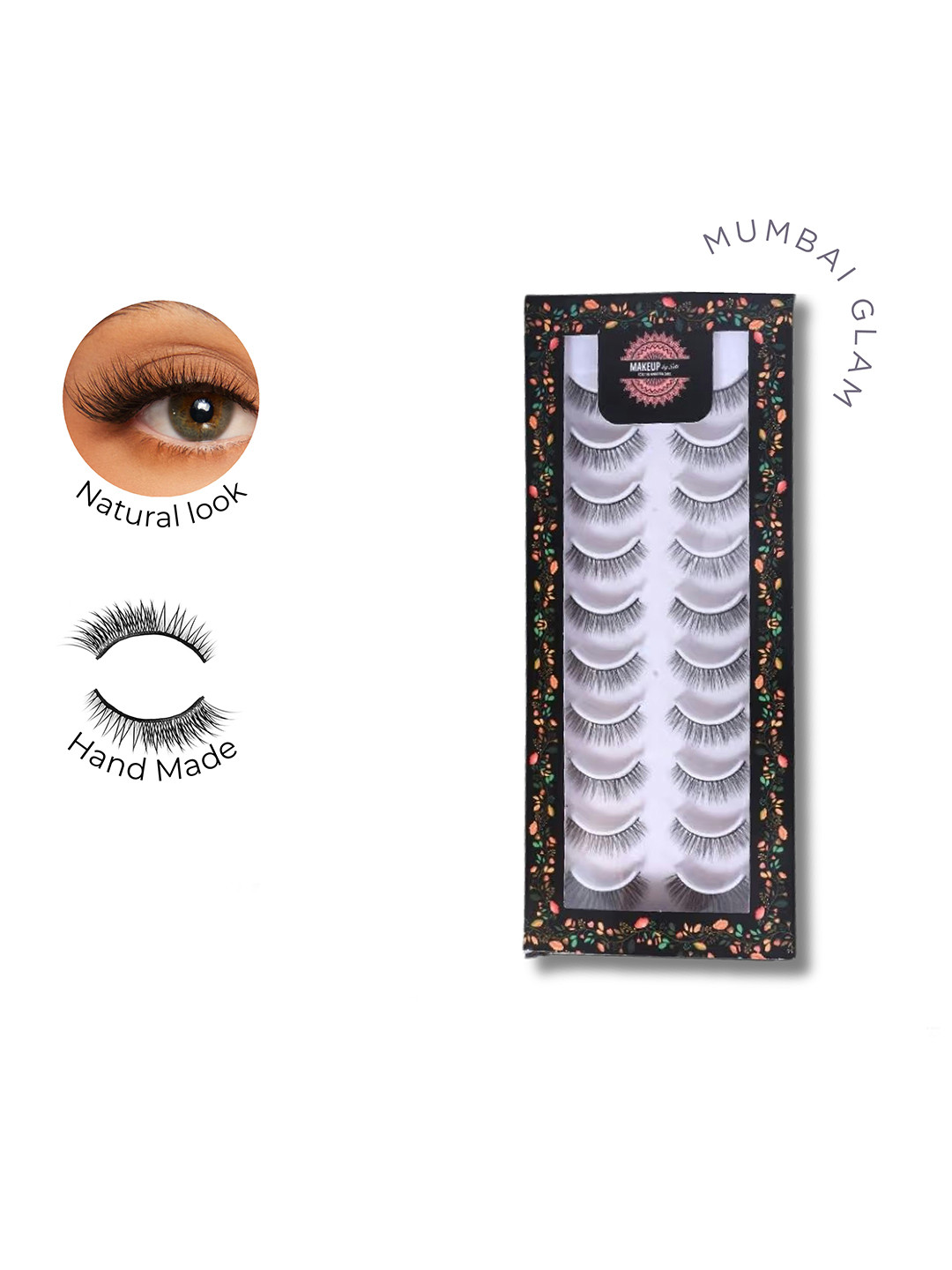 Makeup By Siti Set of 10 MumbaiGlam 3D Natural False Eyelashes - Black