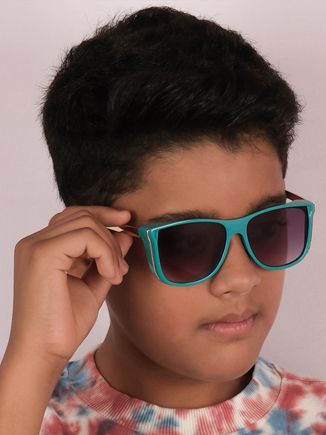 DukieKooky Kids Square Sunglasses with UV Protected Lens DKSG398S-Teal