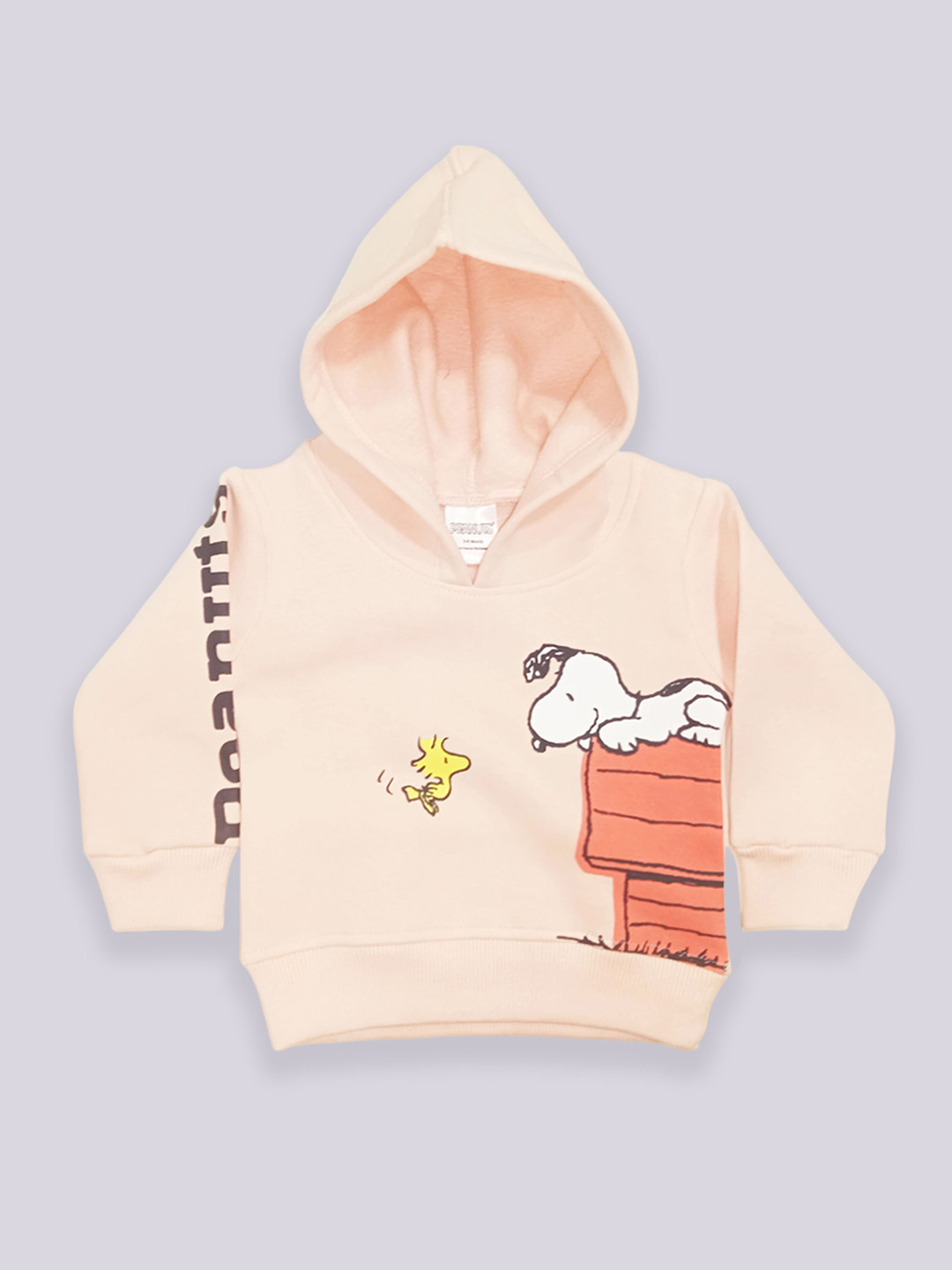 YK X Tinyo Infant Boys Peanuts Printed Fleece Hooded Sweatshirt