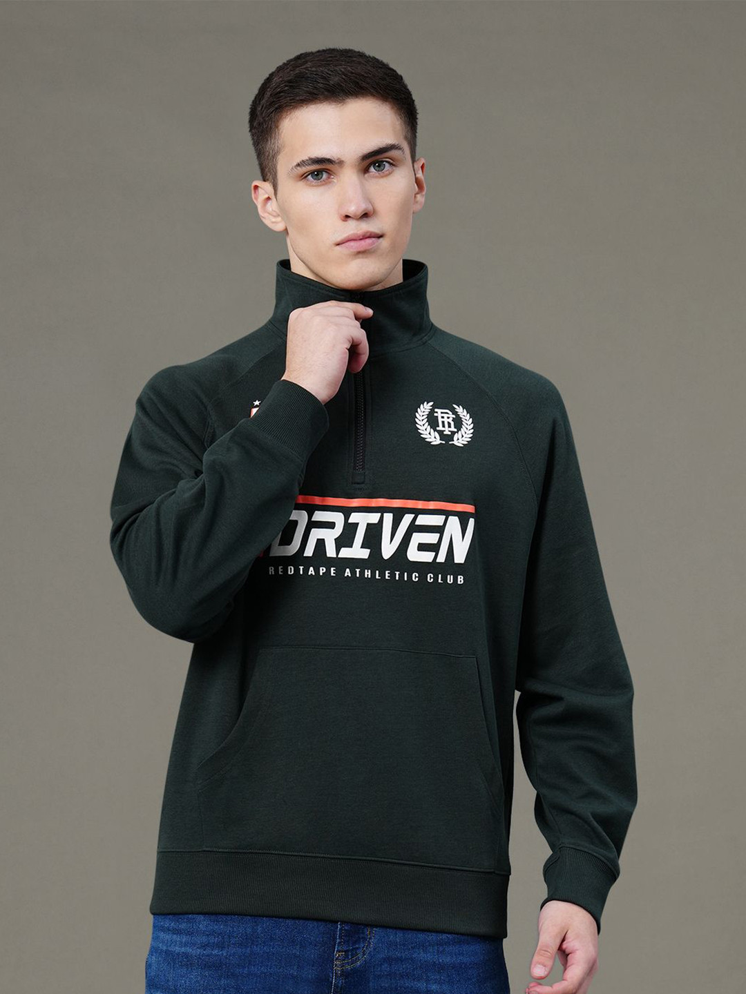 Red Tape Men Graphic Print Cotton Baggy Fit Sweatshirt