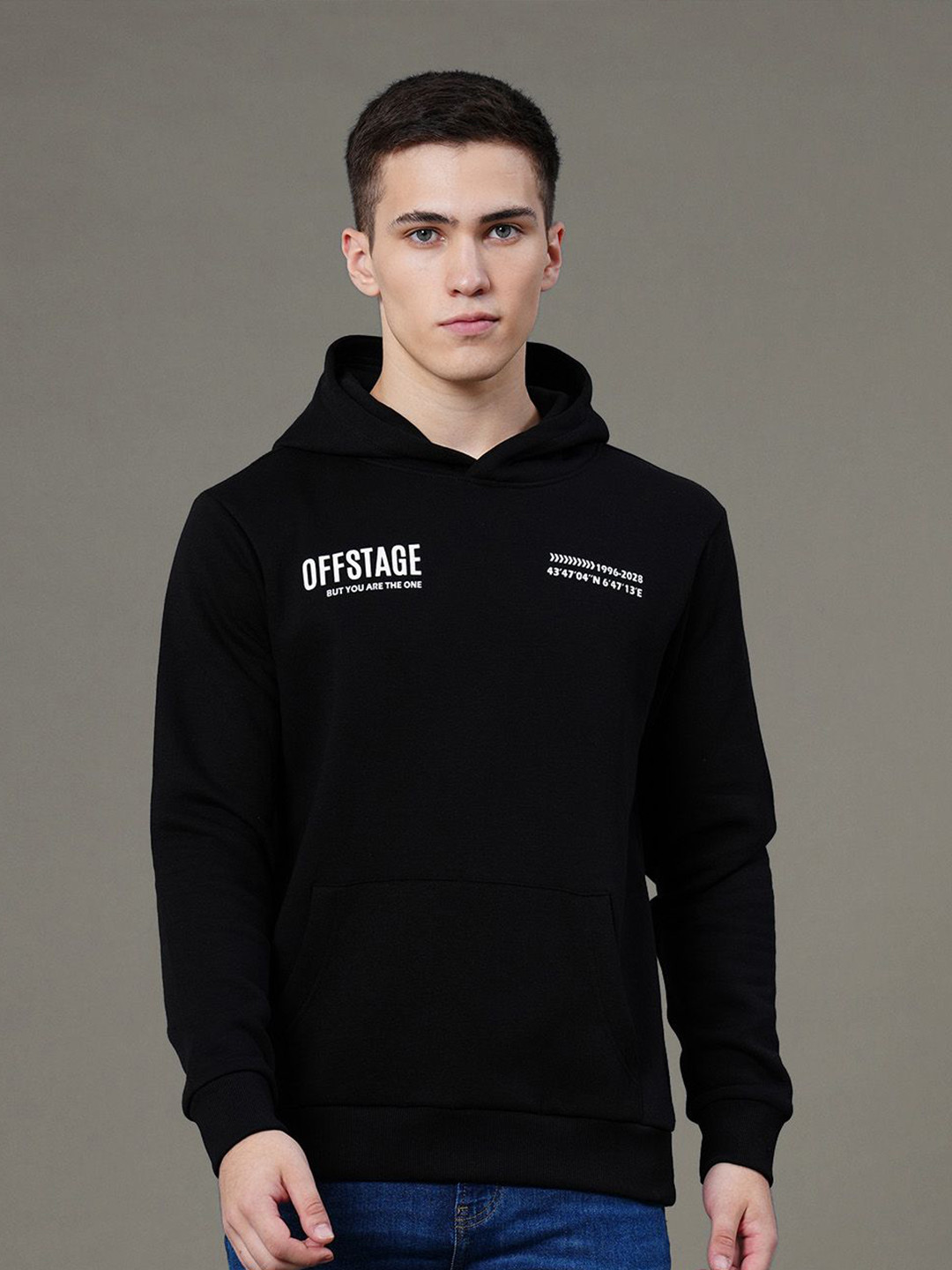 Red Tape Men Graphic Print Fleece Baggy Fit Sweatshirt