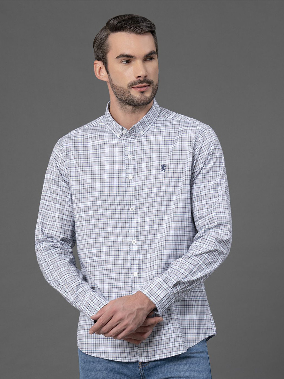 Red Tape Men Checks Cotton Shirt