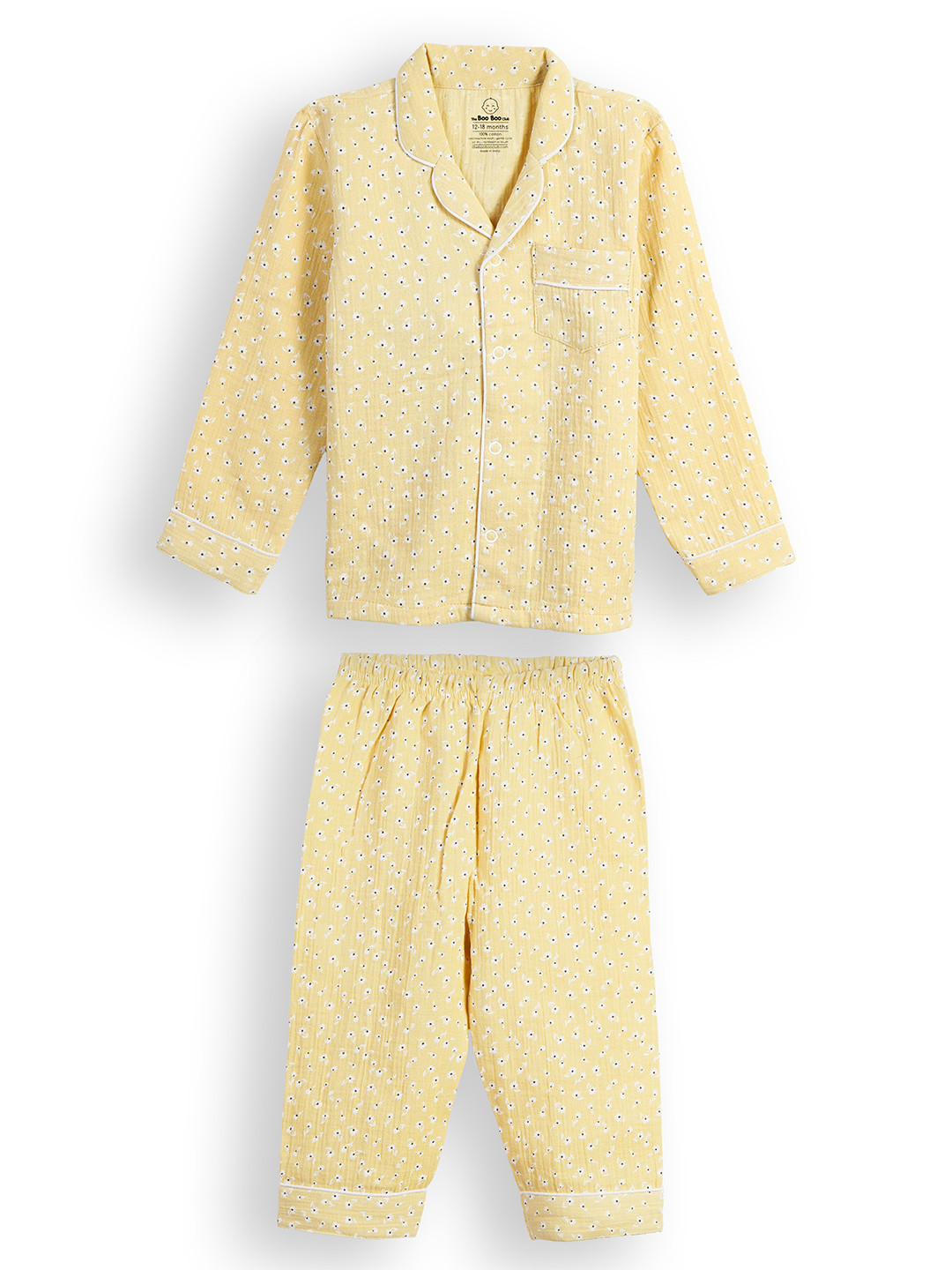 The Boo Boo Club Unisex Kids Cotton Muslin Printed Night suit