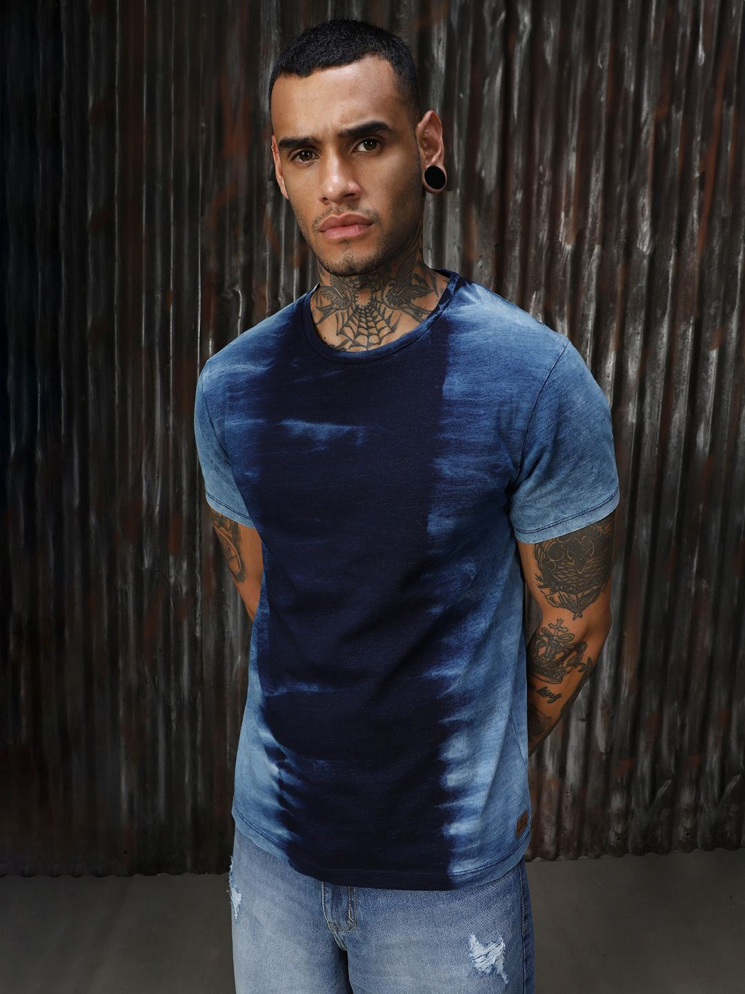 High Star Men Tie & Dye Round Neck T-Shirt
