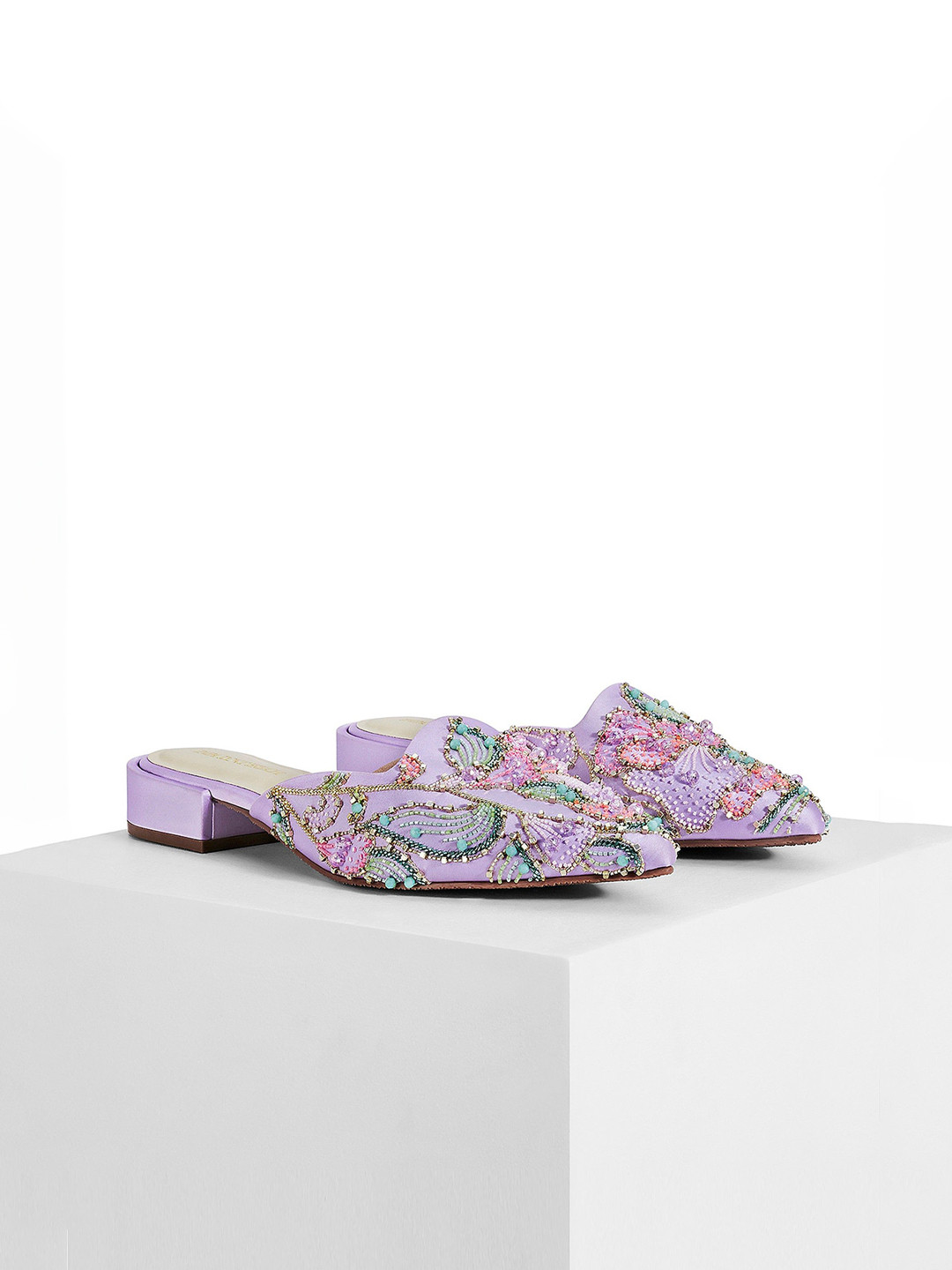 Papa Don't Preach Women Woven Design Western - Embellished Mules Flats