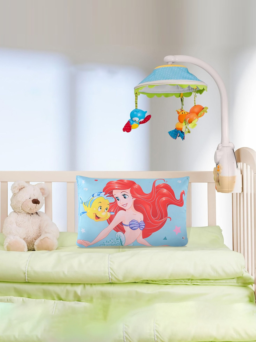 Kuber Industries Infant Blue & Red Printed Pillow