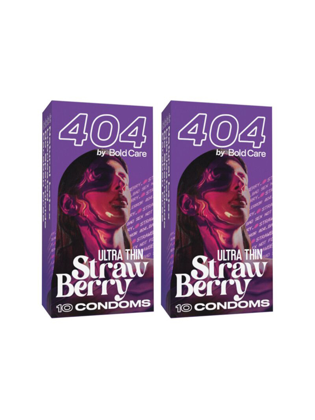 Bold Care Set Of 2 404 Ultra Thin Strawberry Flavored Condoms-10 Units Each