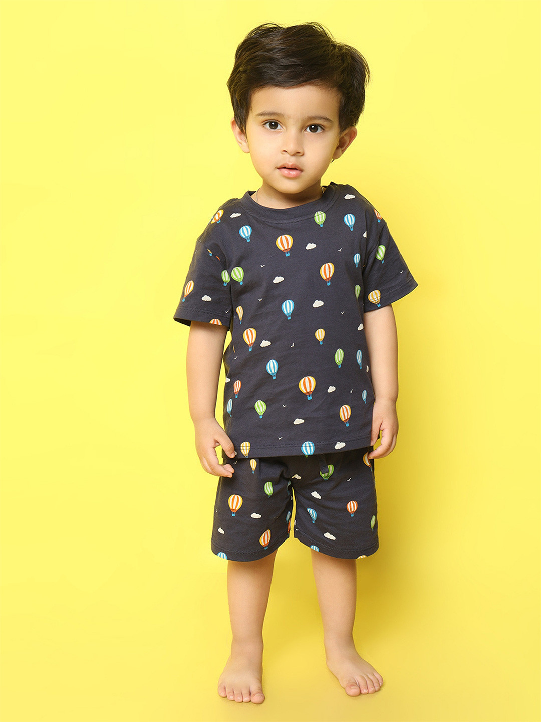 Orange Sugar Unisex Kids Printed Pure Cotton T-shirt with Pyjamas