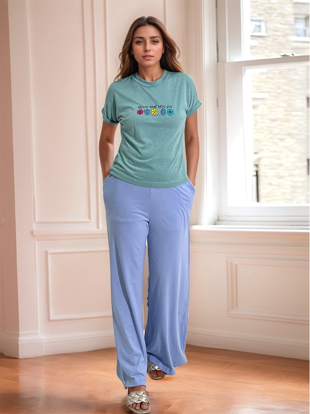 ELEVENS HEAVEN Typography Print Night suit