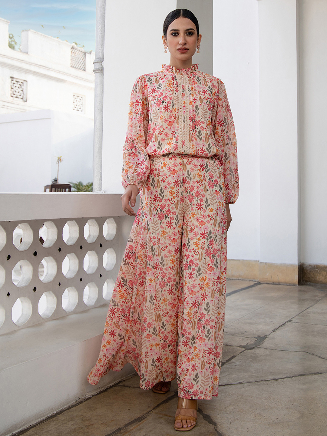 CUSTARD Printed Top & Palazzo Co-Ords