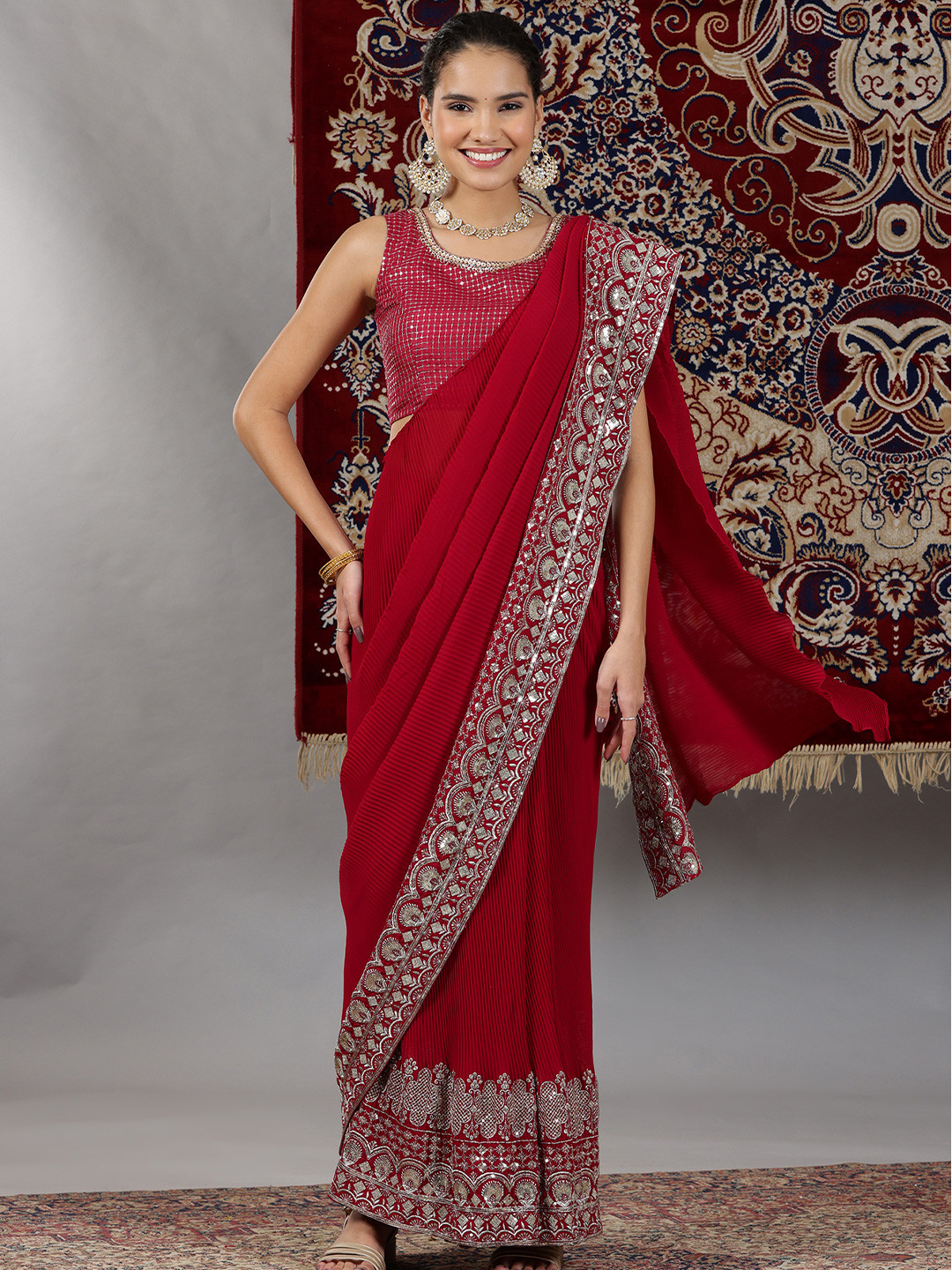 AURELIA Sequinned Ready to Wear Saree