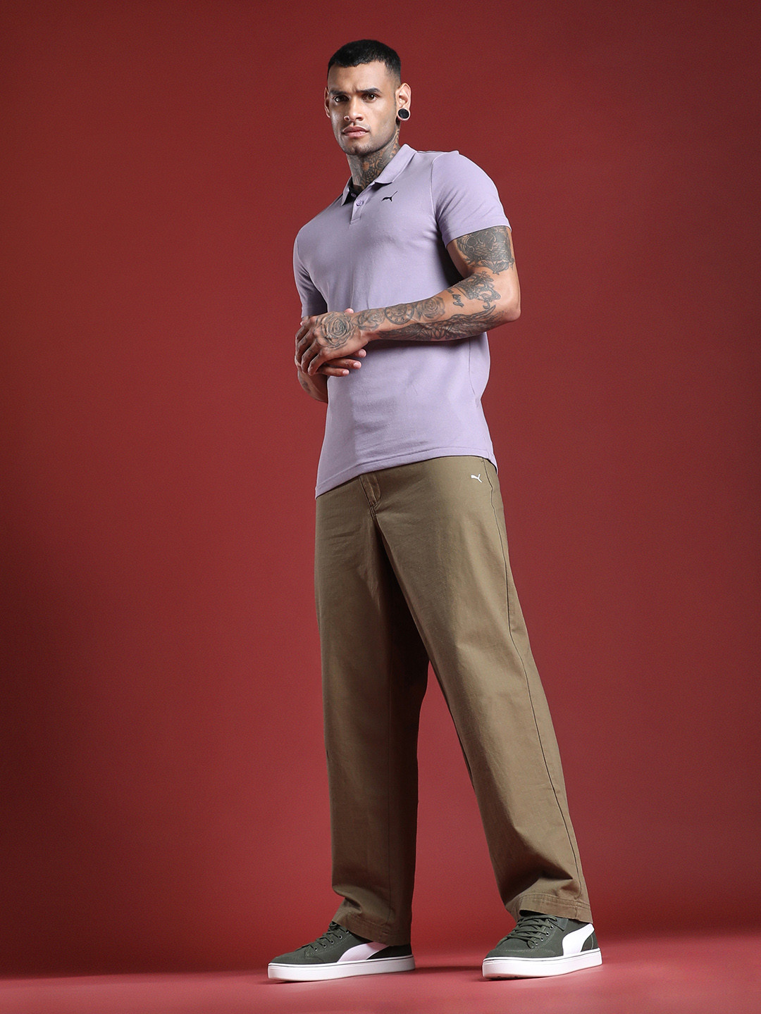 Puma ESS Contrast Placket Polo Collar Slim Fit T-shirt