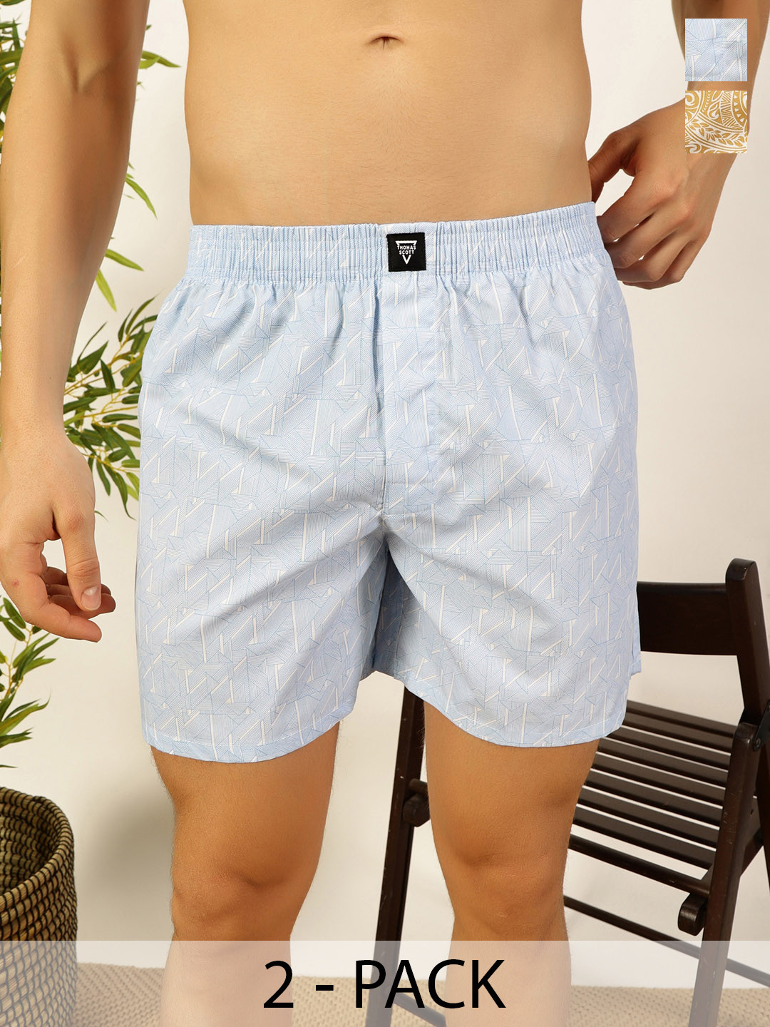Thomas Scott Pack Of 2 Printed Pure Cotton Boxers TSBPO2012
