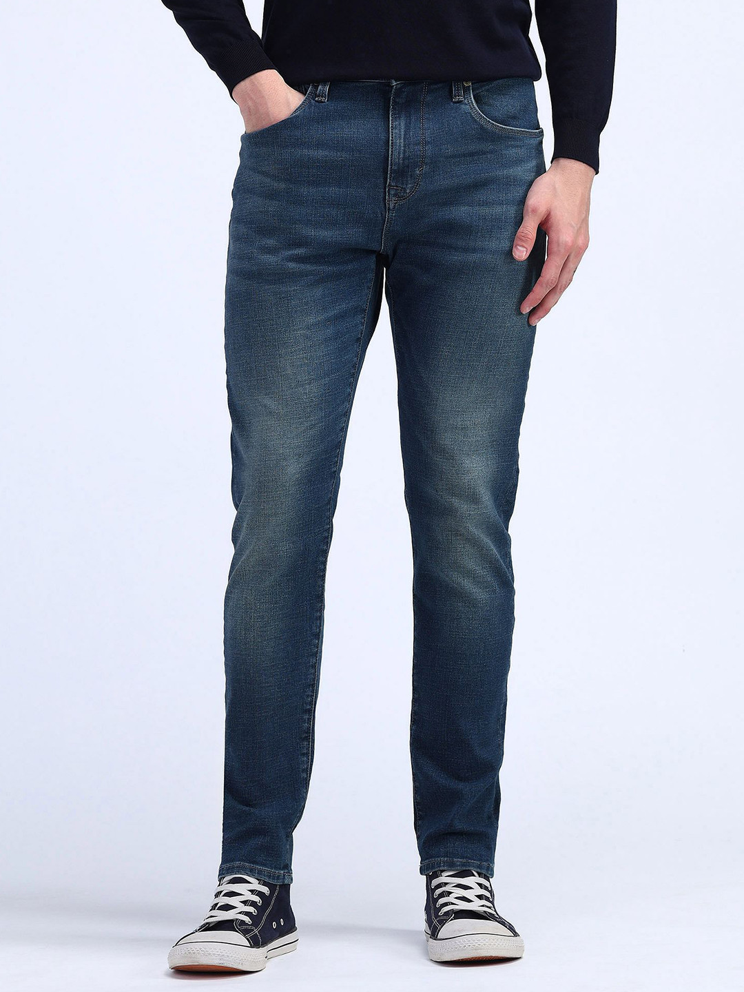 Flying Machine Men Prince Slim Fit Heavy Fade Stretchable Jeans