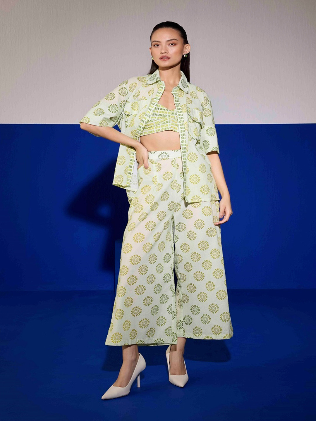 SIL SILA Geometric Printed Shirt With Trouser