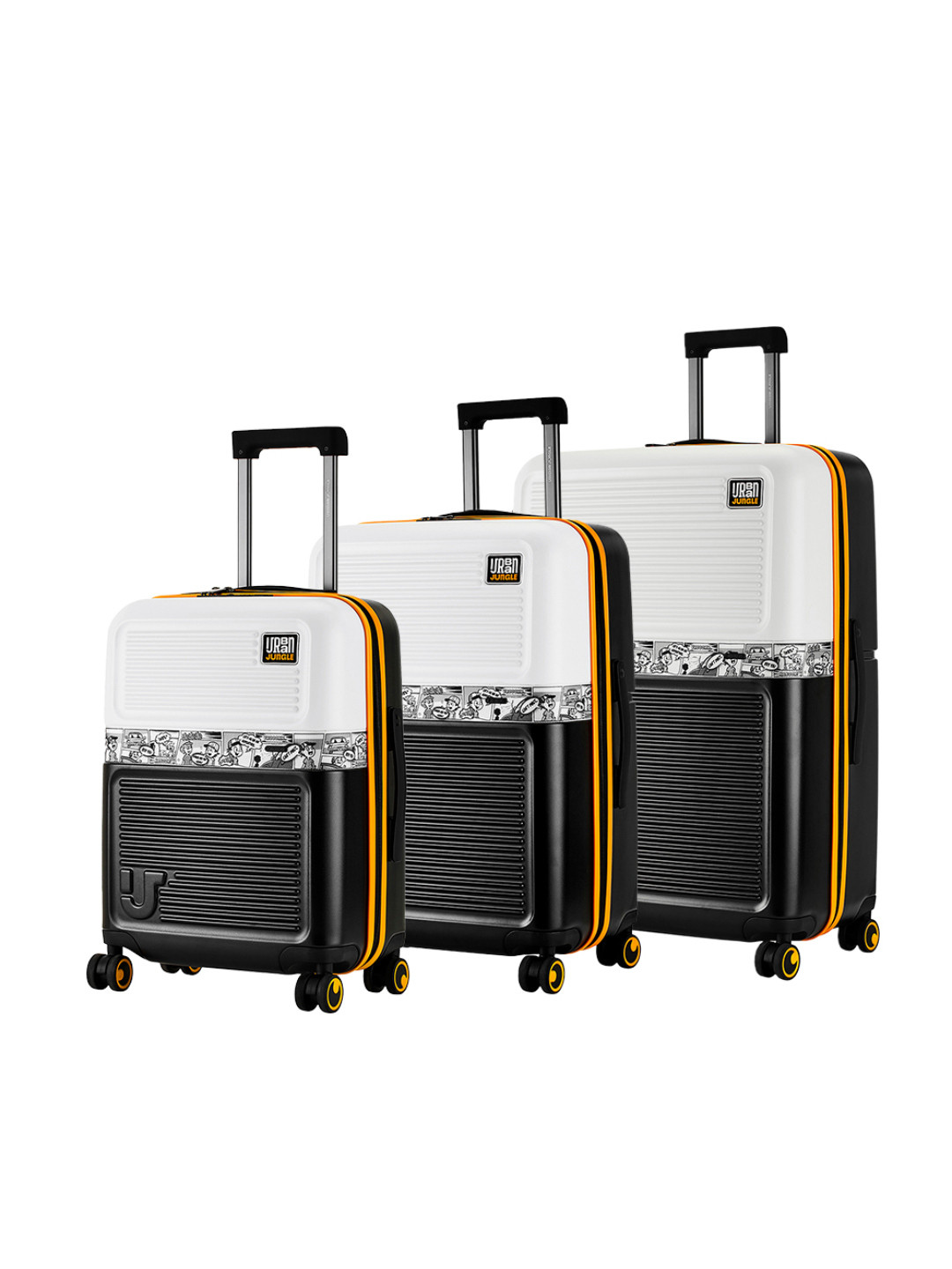 Urban Jungle By Safari Set of 3 Commic Hardside Trolley Polycarboante Suitcase