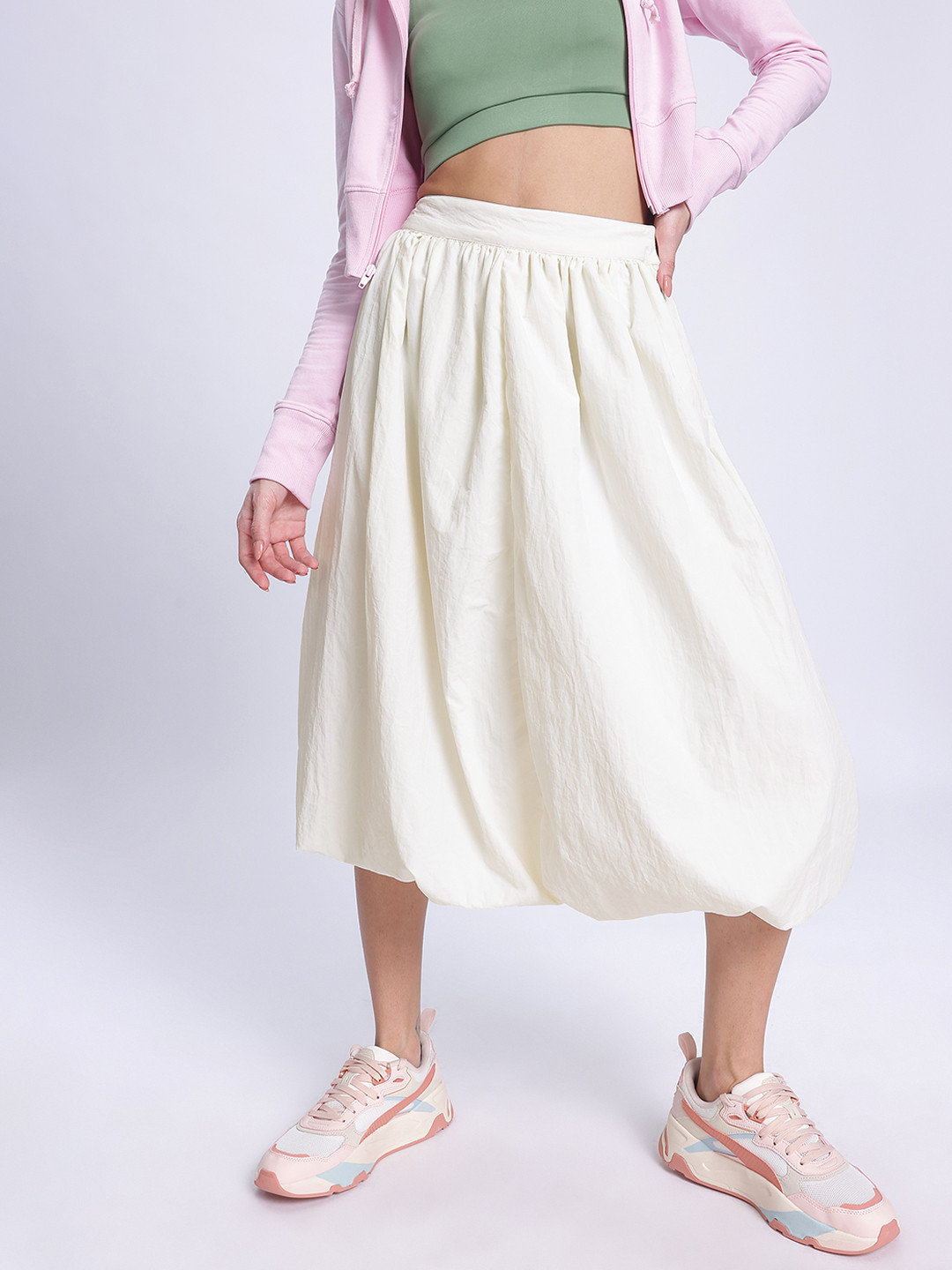DressBerry Rugged Layers Midi Parachute Skirt