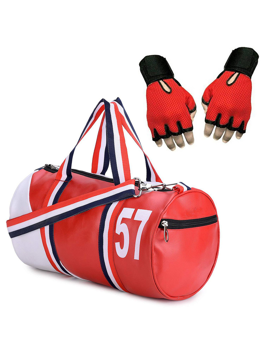 GROUPERS Printed Small Foldable Gym Duffel Bag with Gloves