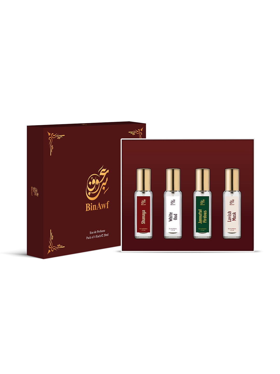BinAwf Shanaya White Oud Jannatul Firdous & Lavish Musk EDP Set-20ml Each