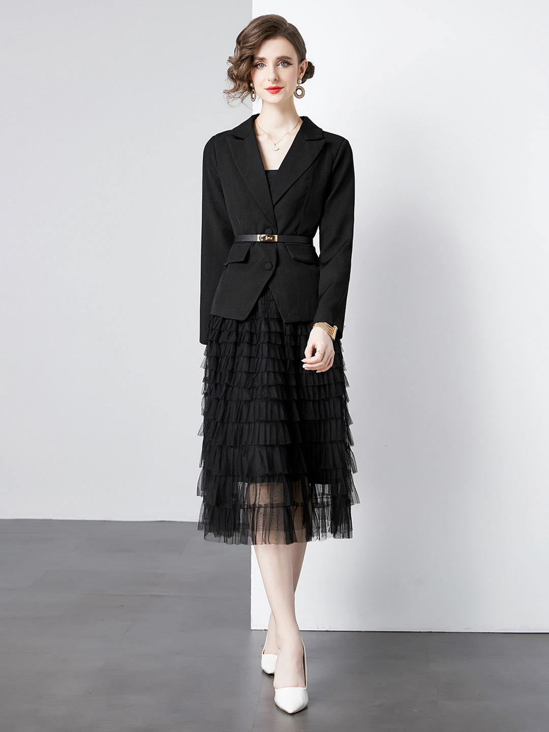 JC Collection Coat & Skirt Co-Ords Set