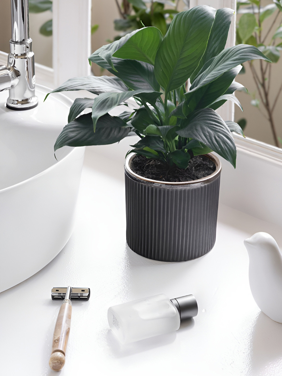 Claymistry Black Textured Ceramic Flower Planter