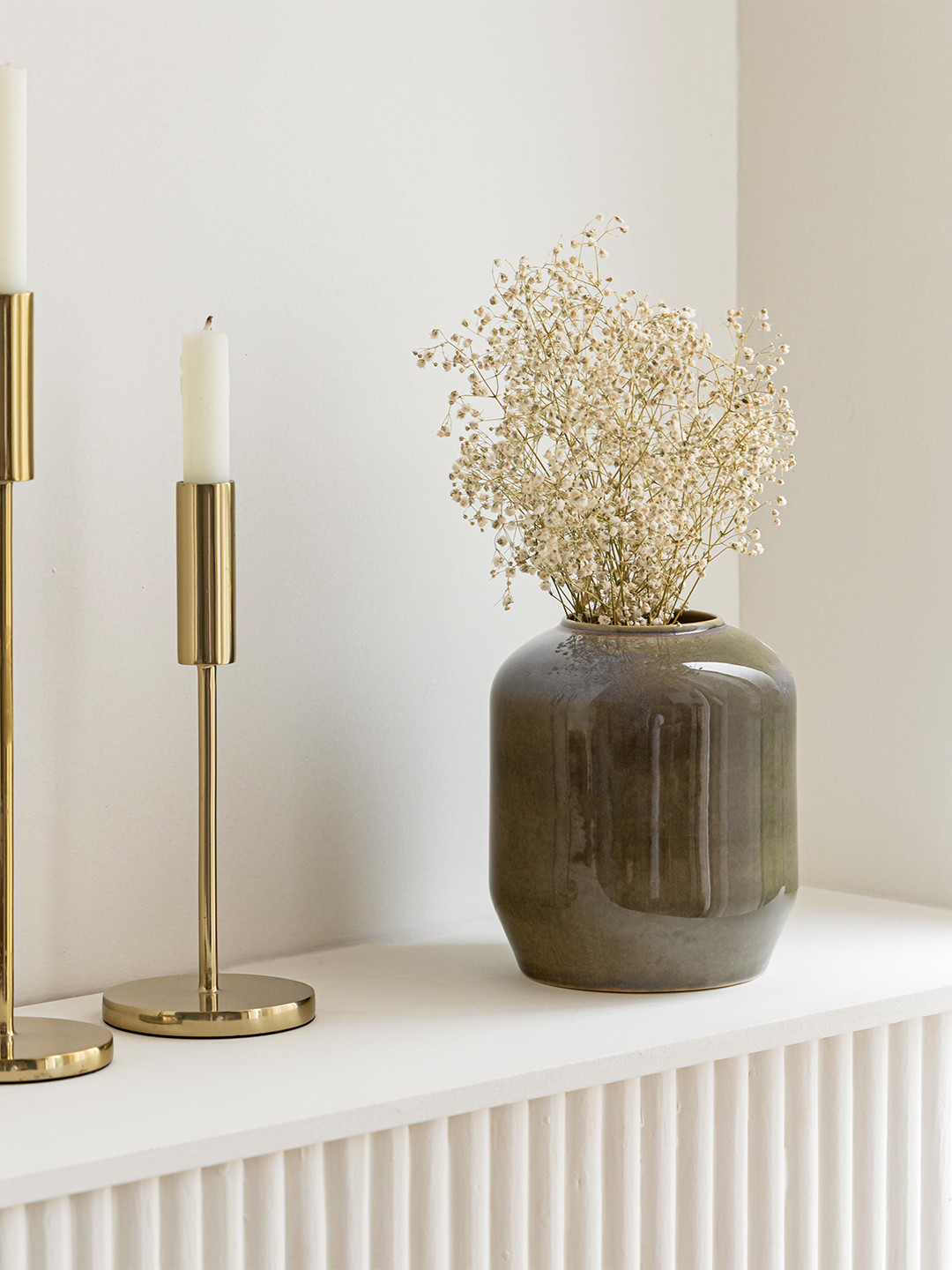 Claymistry Woodland Whisper Olive Green Ceramic Flower vase