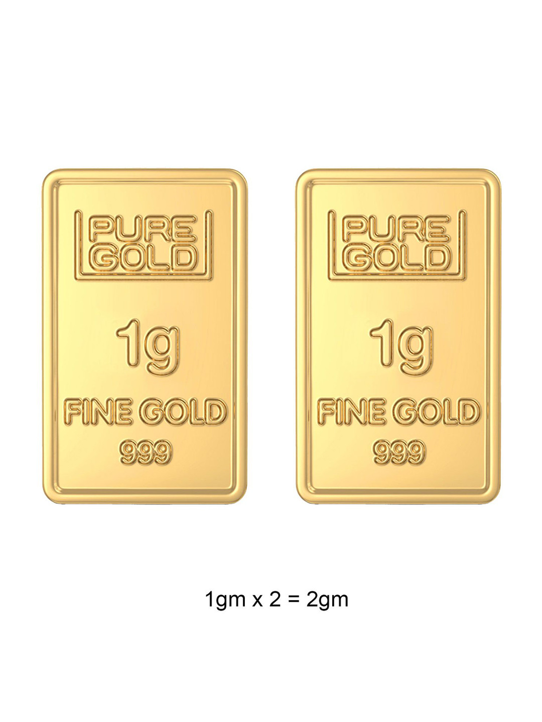 Joyalukkas 24 KT(999) Purity Flower Gold Bar Combo 1 g+1 g