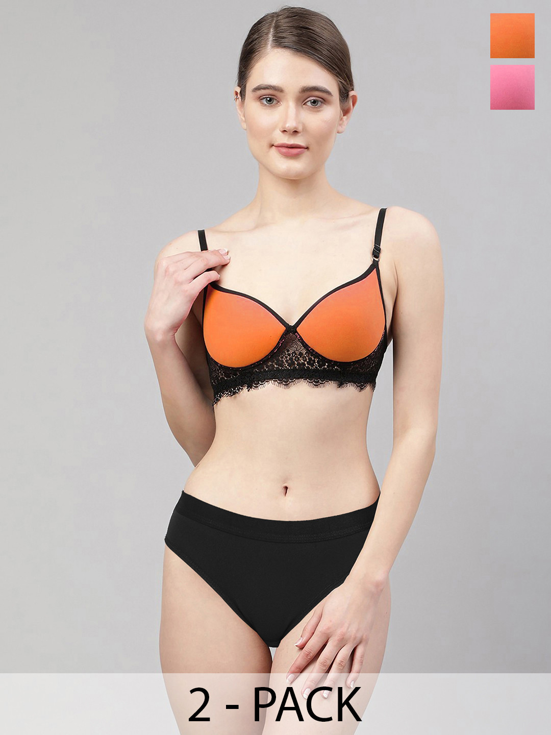 Aamarsh Women Mid-Rise Lightly Padded Lingerie Set2-Pcs