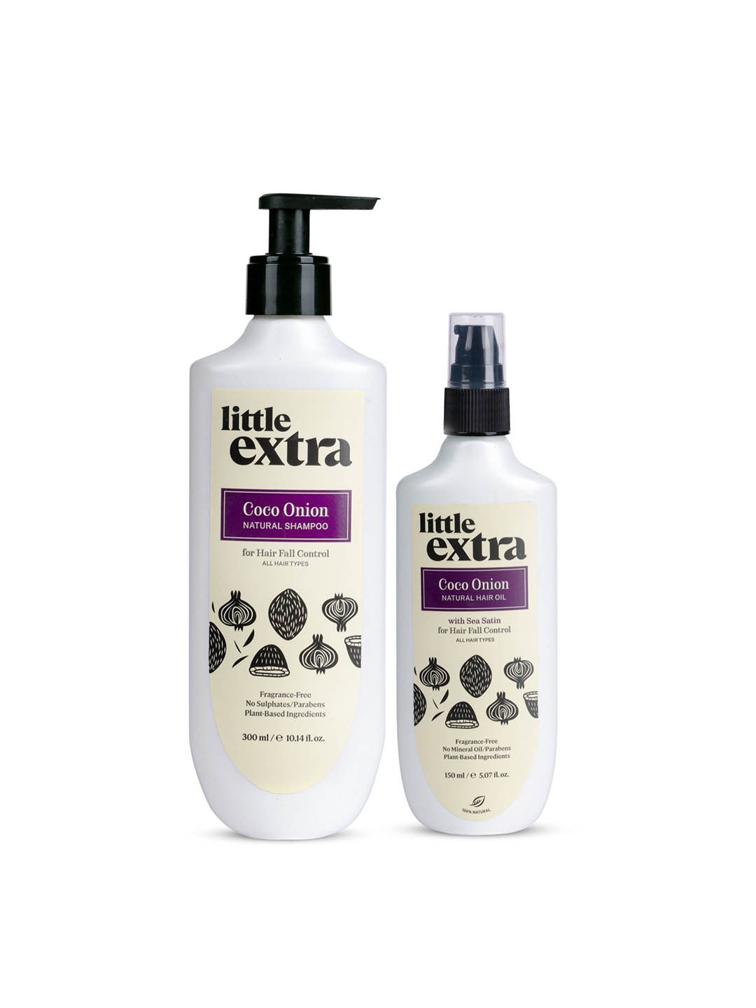 Little Extra Coco Onion Hair Fall Control Oil-150ml & Shampoo Combo-300ml