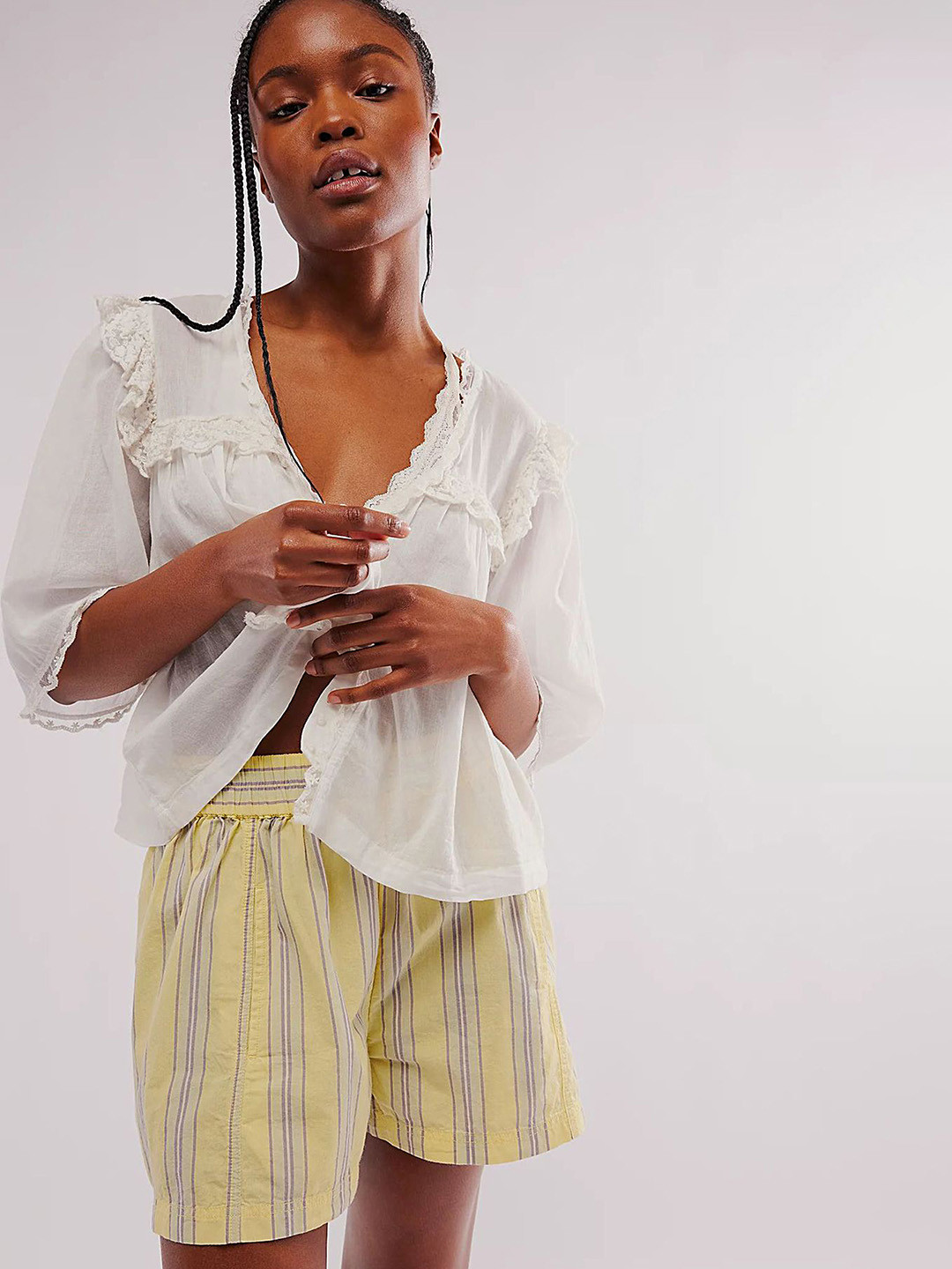 LULU & SKY Women Striped Loose Fit Technology Shorts