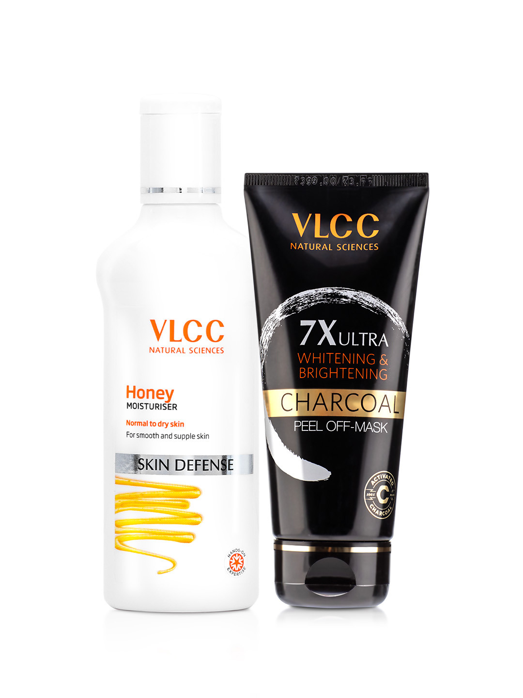 VLCC Set of Skin Defense Honey Moisturizer - 100 ml & Charcoal Peel Off Mask - 100 g