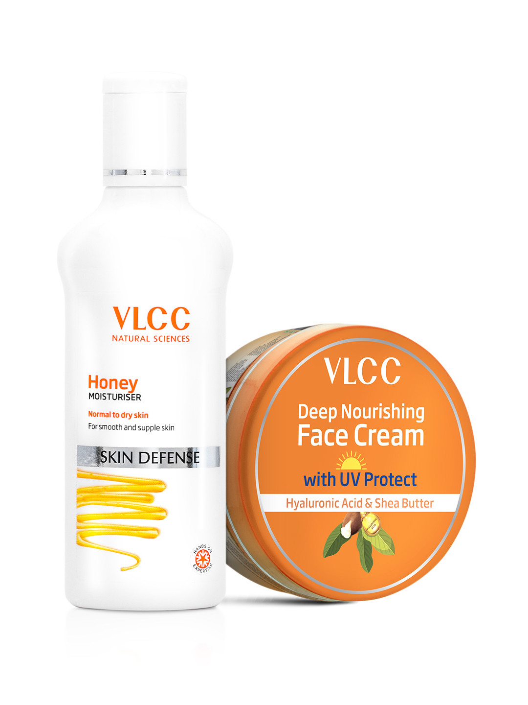 VLCC Set of Skin Defense Honey Moisturizer - 100 ml & Deep Nourishing Face Cream - 200 g