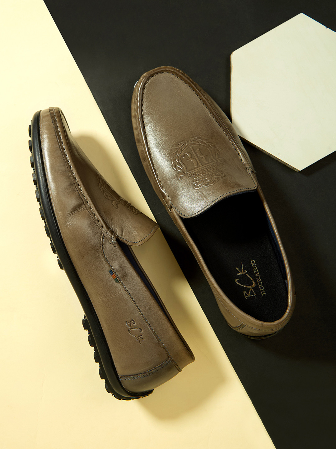 Buckaroo Men Leather Slip-On Laser Cuts Loafers