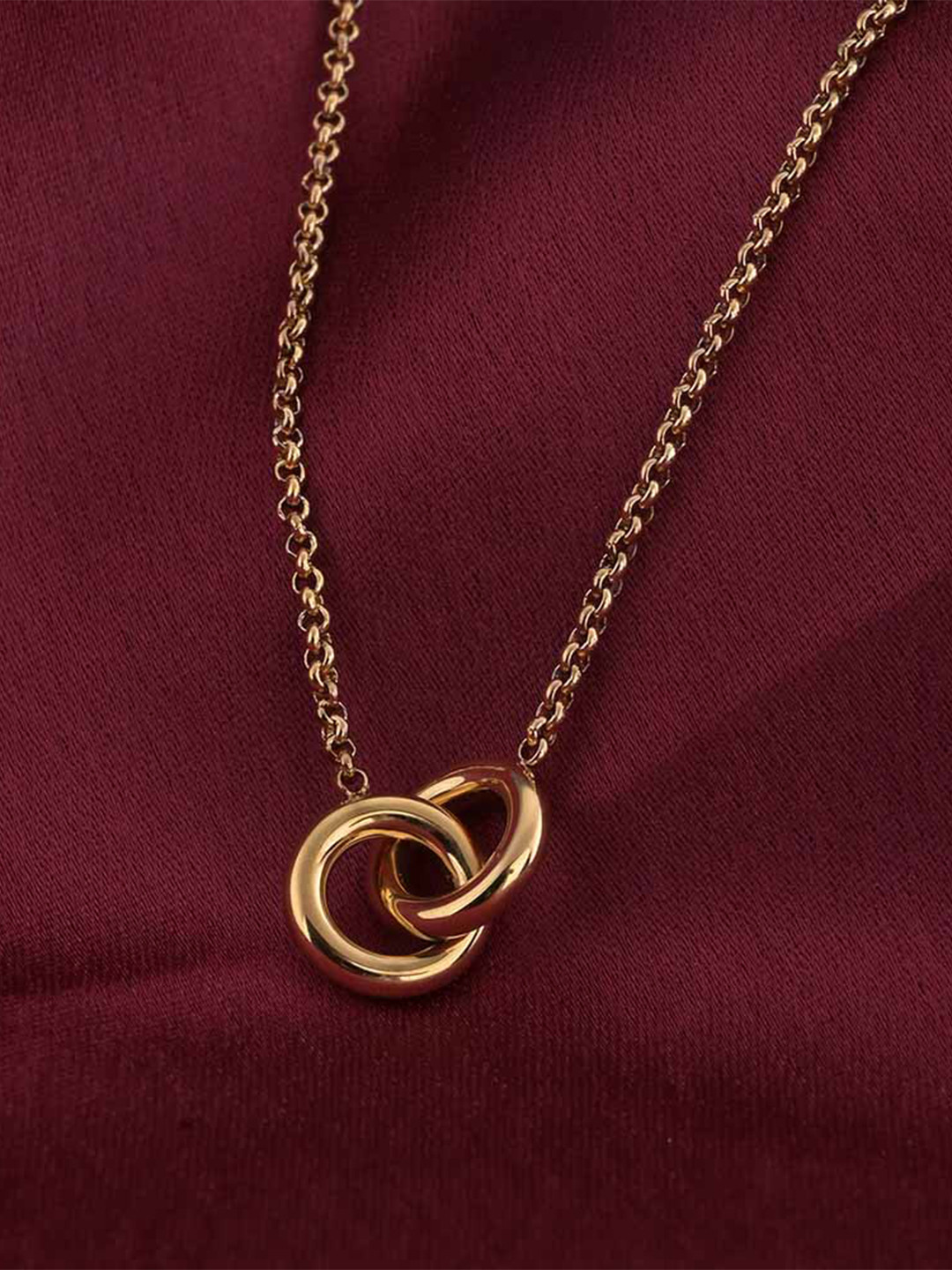 PALMONAS InterLock Gold-Plated Stainless Steel Necklace