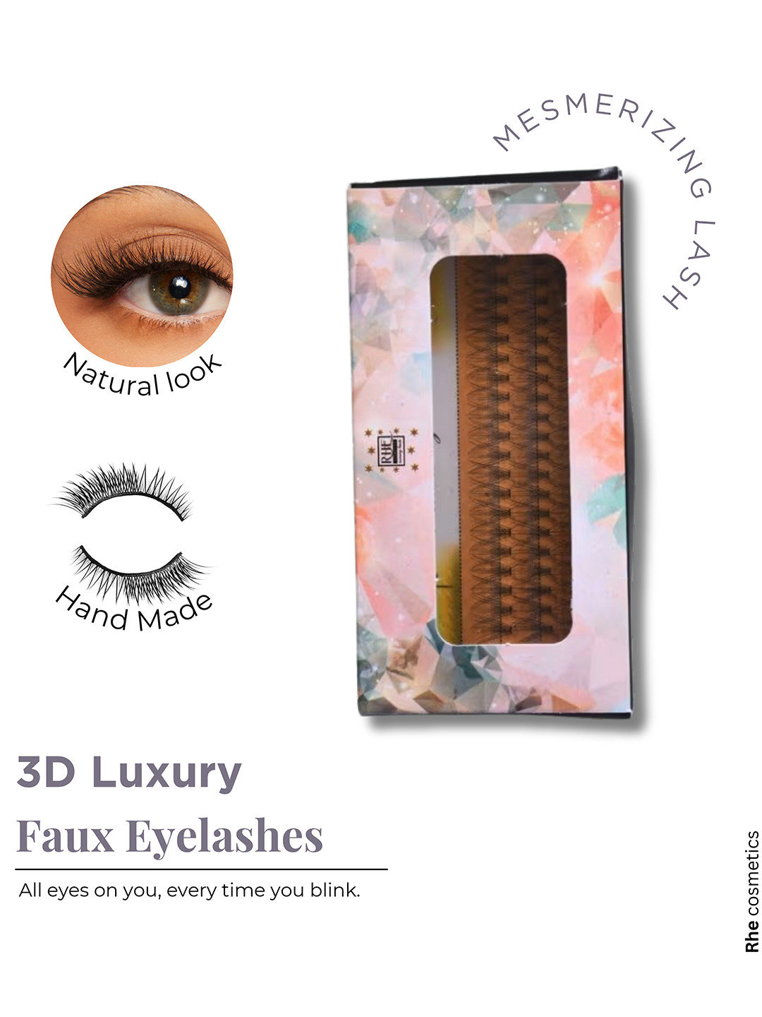 Rhe Cosmetics Long & Natural Look 3D False Eyelashes