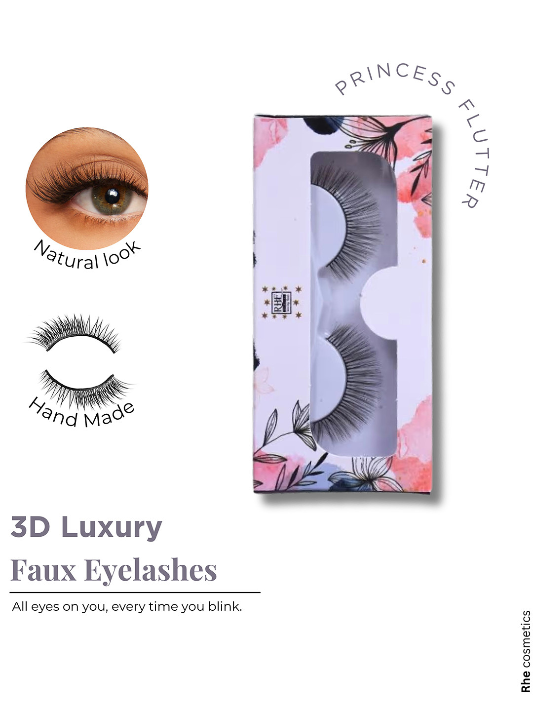 Rhe Cosmetics Long & Natural Look 3D False Eyelashes