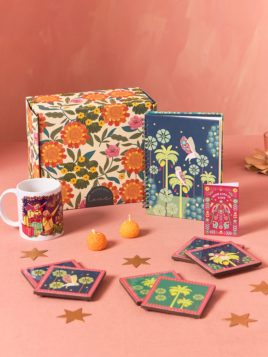 Chumbak White & Green 4 Pieces Desk Favourites Home Gift Set