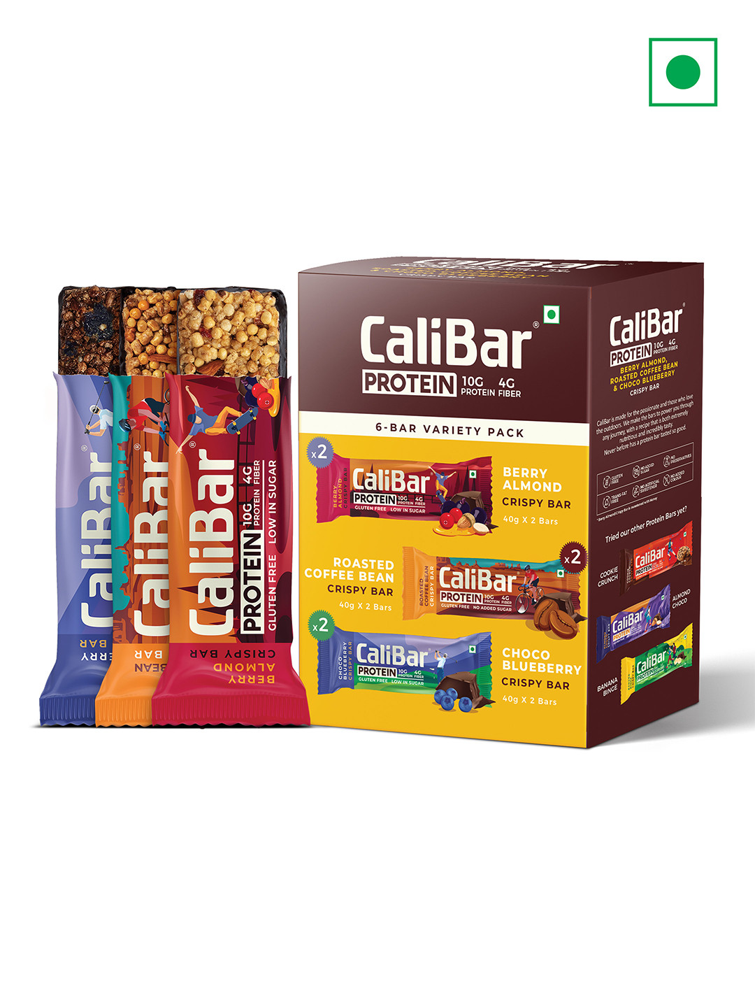 CaliBar Pack of 6 10g Protein Bar-40g each